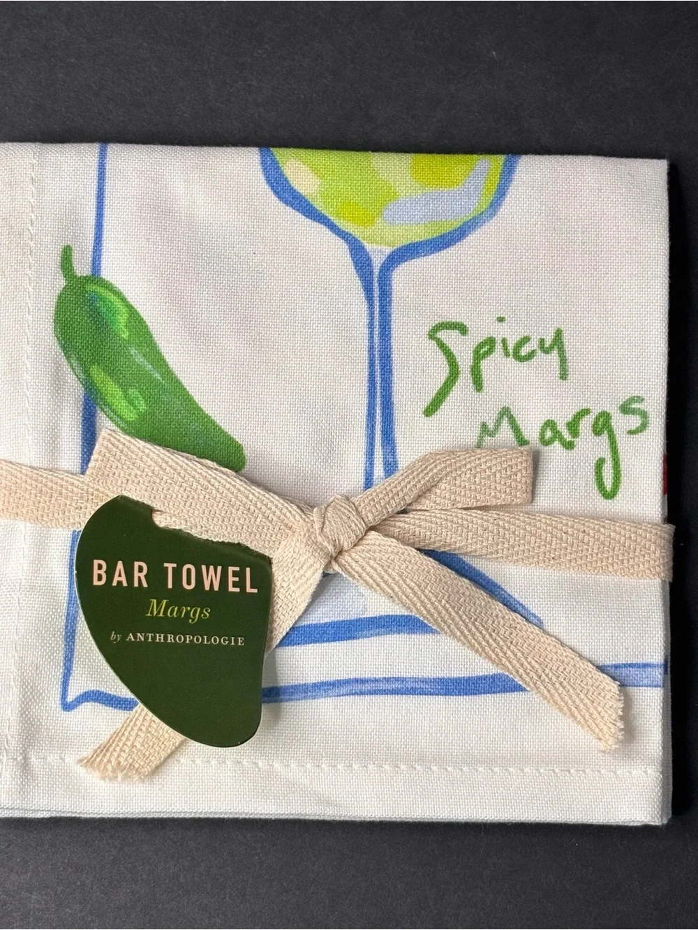 Anthropologie Spicy Margs Bar Dish Towel NWT 12x24